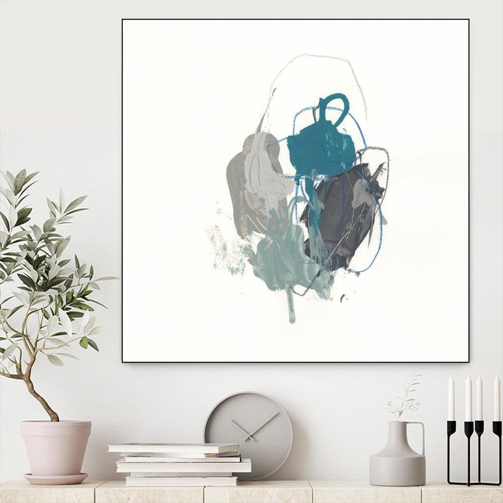 Teal Gesture I by June Erica Vess on GIANT ART - green abstract
