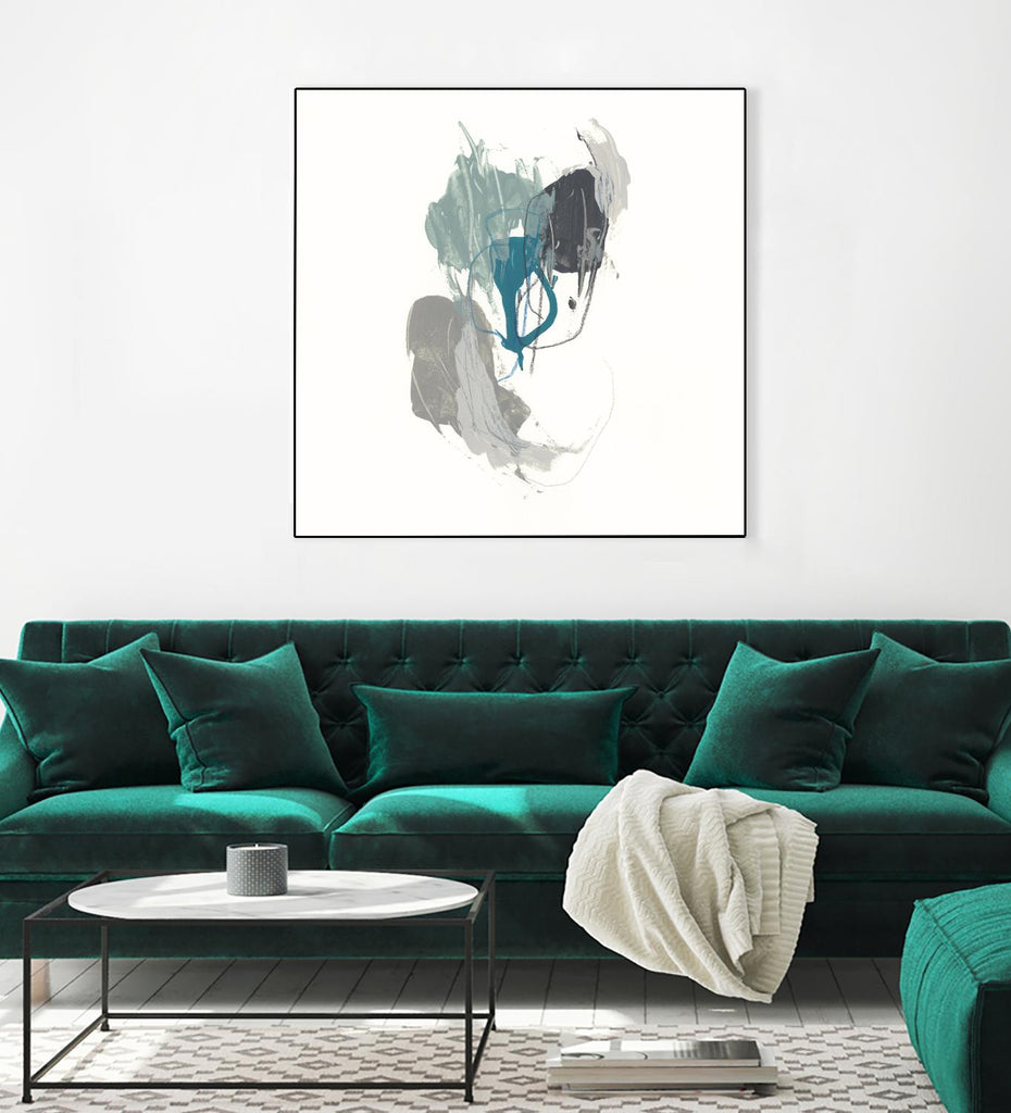 Teal Gesture III by June Erica Vess on GIANT ART - green abstract