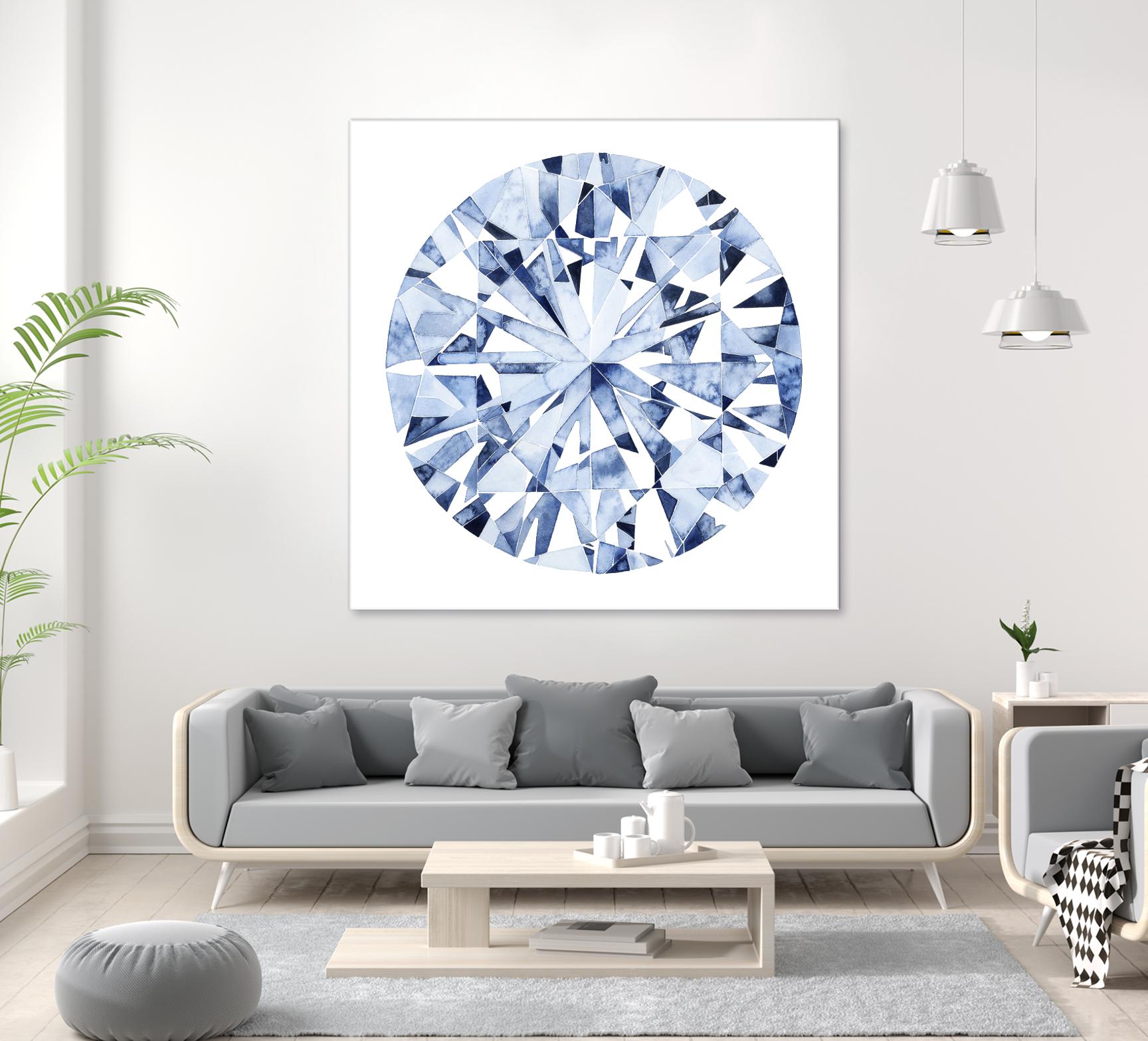 Diamond Drops I by Grace Popp on GIANT ART - blue abstract