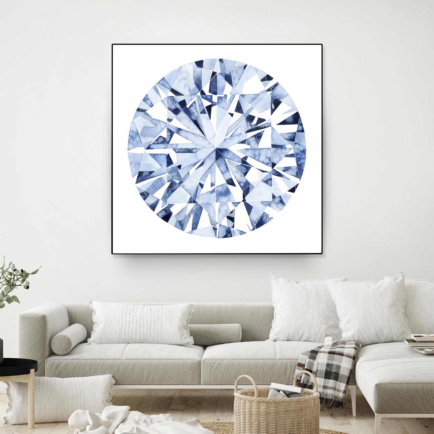 Diamond Drops I by Grace Popp on GIANT ART - blue abstract