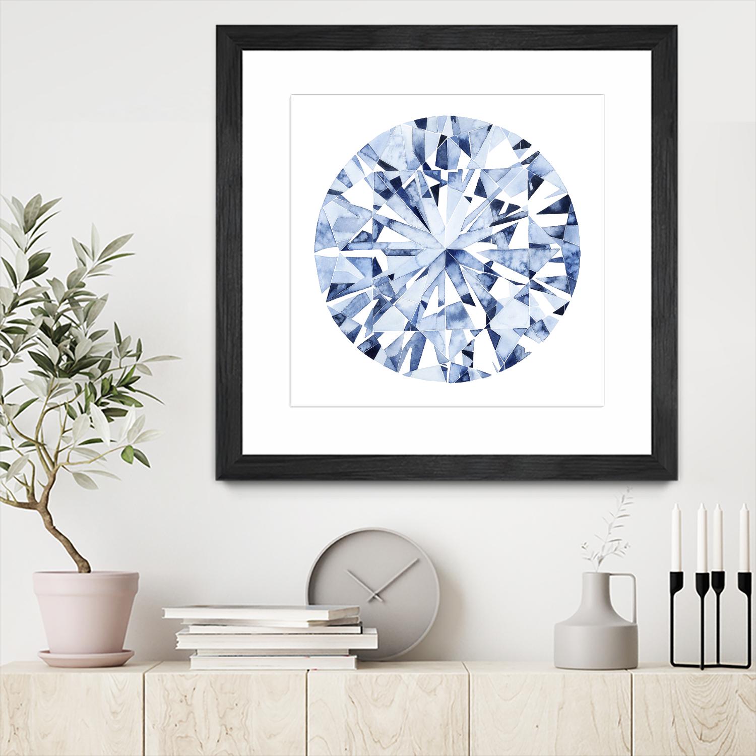 Diamond Drops I by Grace Popp on GIANT ART - blue abstract