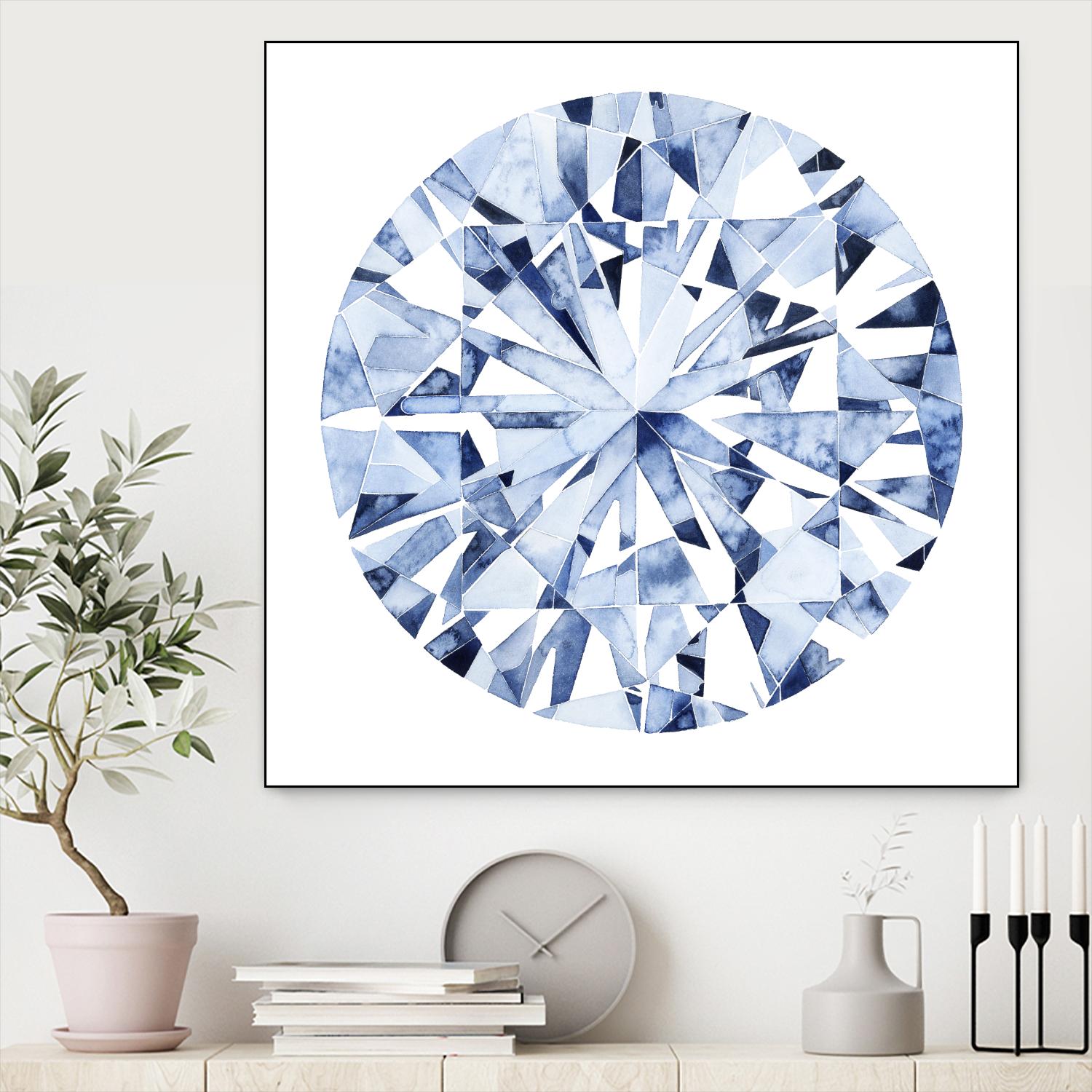 Diamond Drops I by Grace Popp on GIANT ART - blue abstract