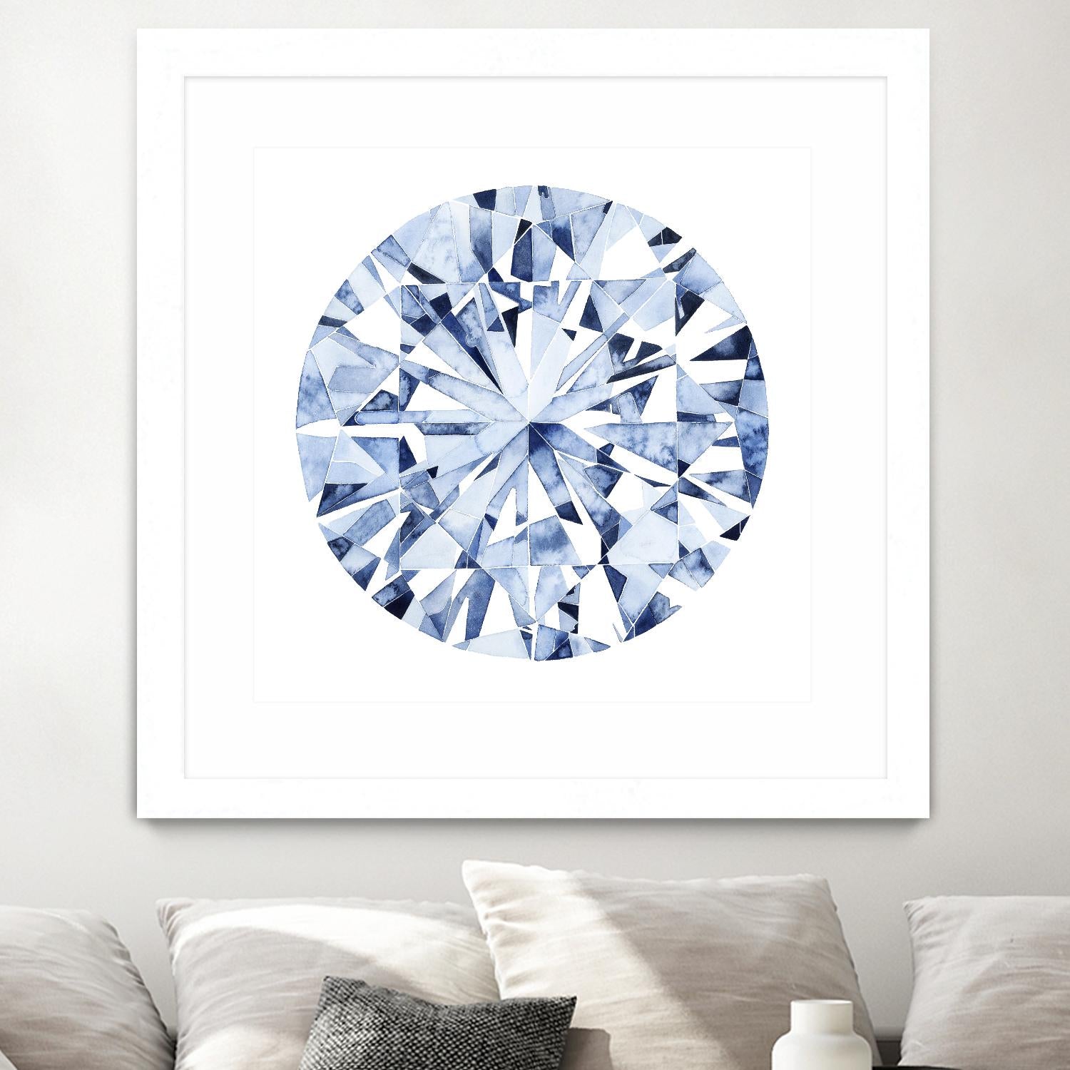Diamond Drops I by Grace Popp on GIANT ART - blue abstract