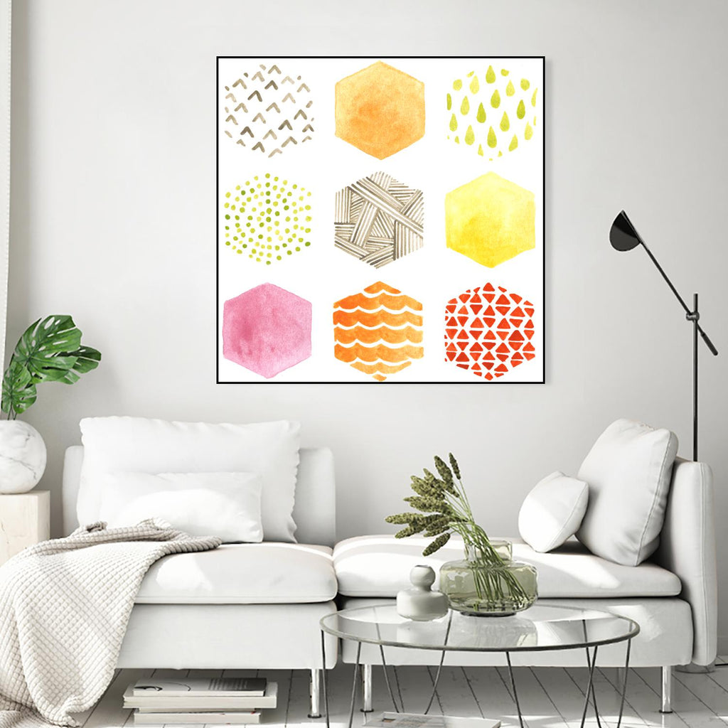 Honeycomb Patterns I by June Erica Vess on GIANT ART - abstract