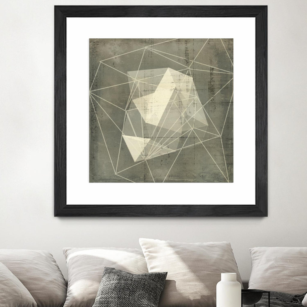 Geomolecule Blueprint I by Jennifer Goldberger on GIANT ART - grey  abstract abstract 