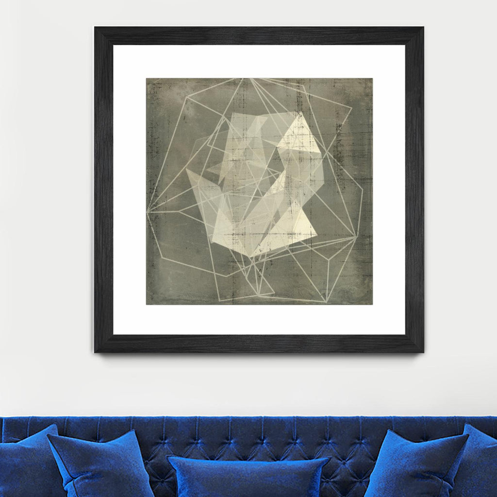 Geomolecule Blueprint II by Jennifer Goldberger on GIANT ART - beige abstract abstract