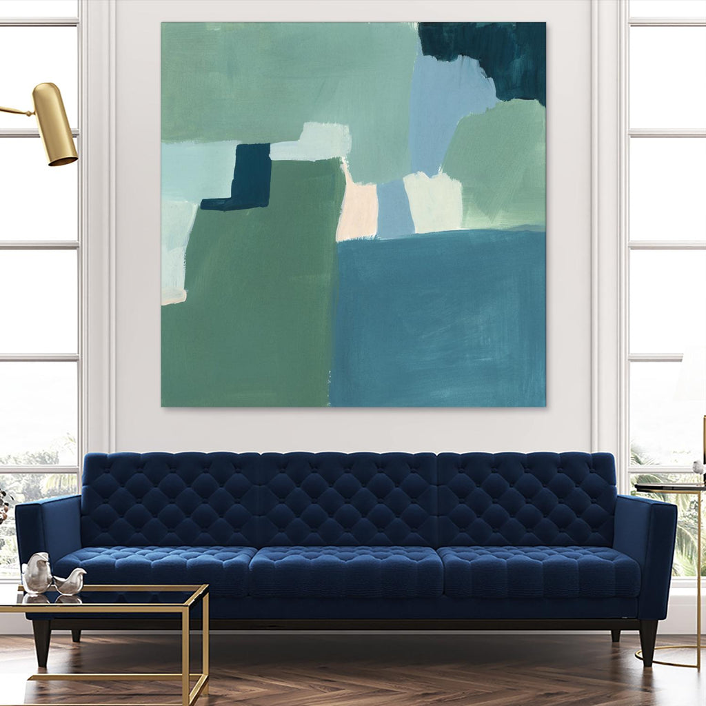 Teal and Sage I by Victoria Barnes on GIANT ART - pink  abstract abstract