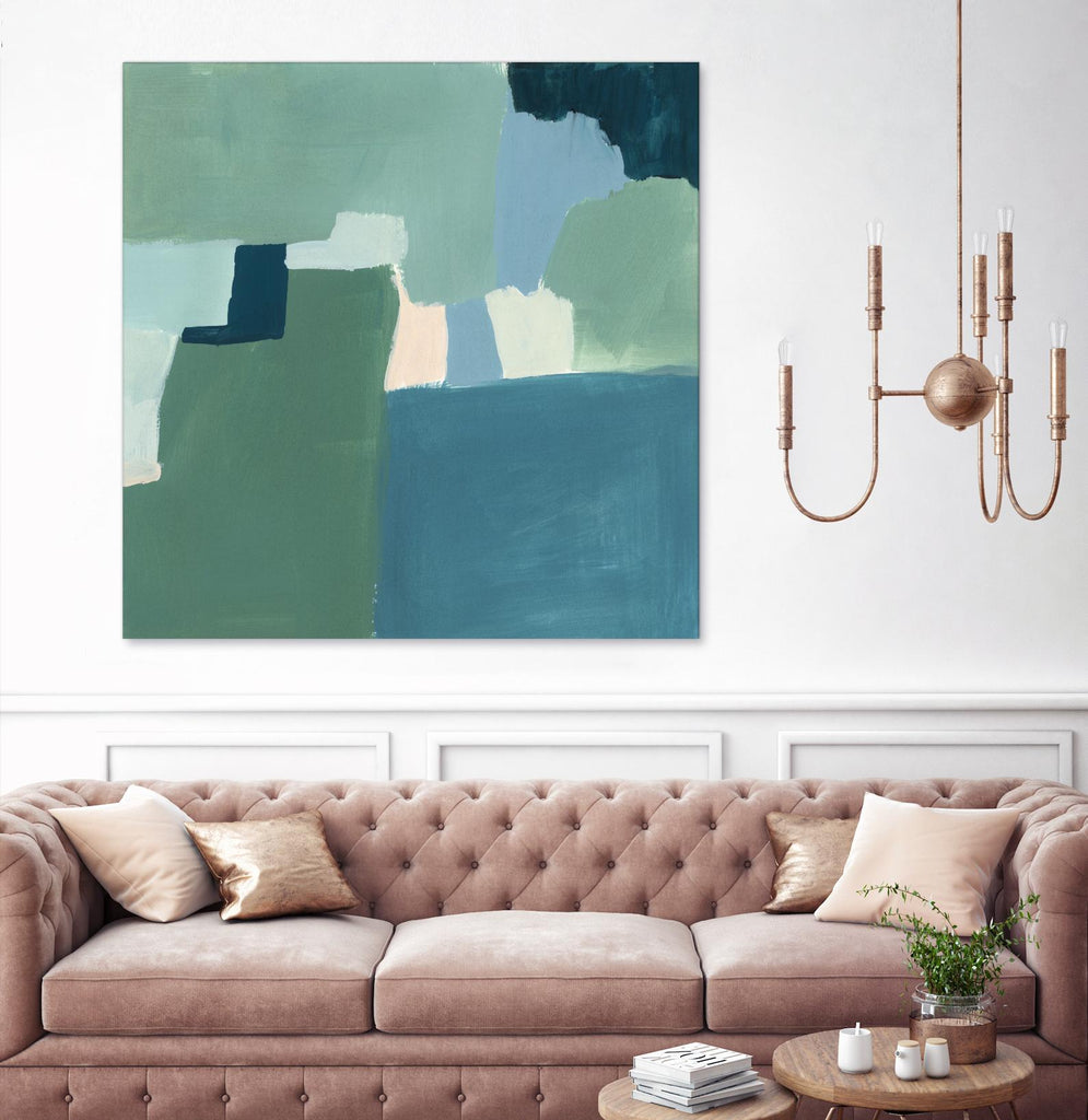 Teal and Sage I by Victoria Barnes on GIANT ART - pink  abstract abstract