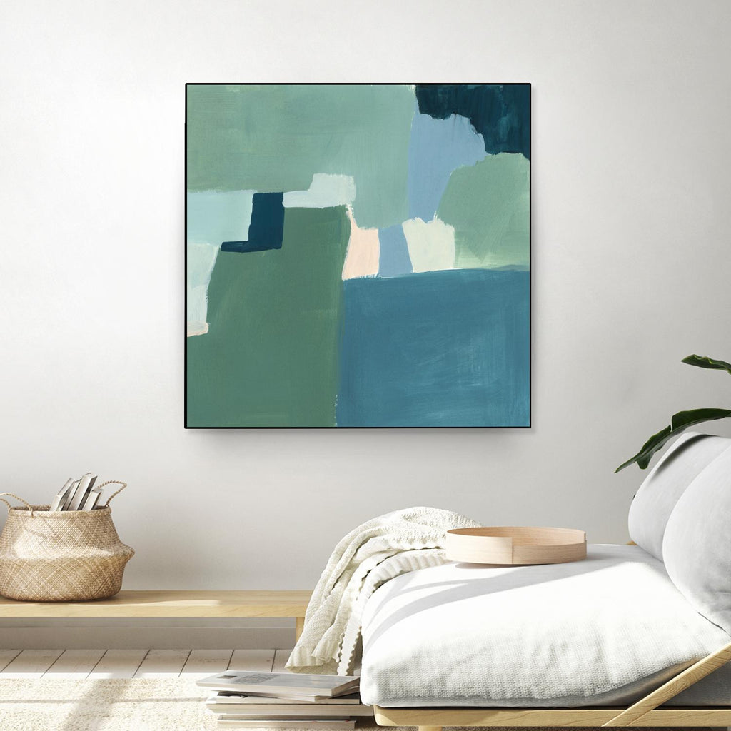 Teal and Sage I by Victoria Barnes on GIANT ART - pink  abstract abstract