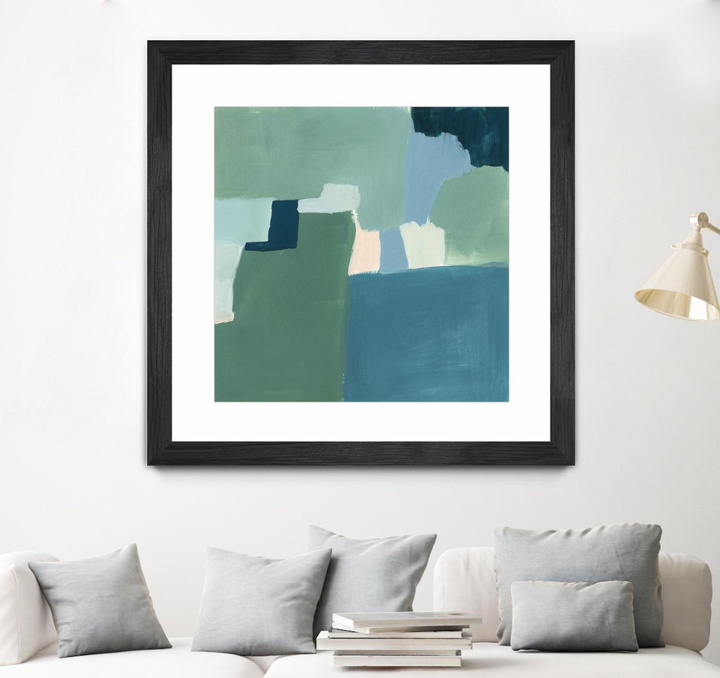 Teal and Sage I by Victoria Barnes on GIANT ART - pink  abstract abstract