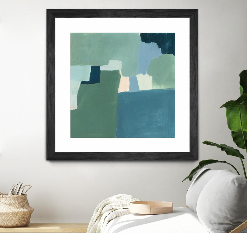 Teal and Sage I by Victoria Barnes on GIANT ART - pink  abstract abstract