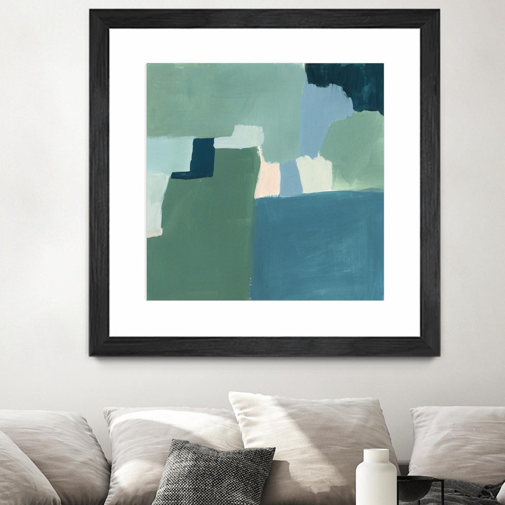 Teal and Sage I by Victoria Barnes on GIANT ART - pink  abstract abstract