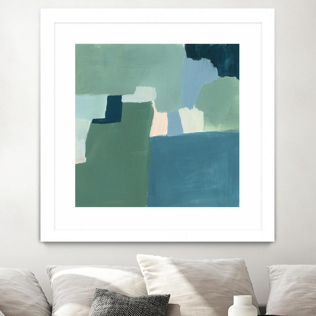 Teal and Sage I by Victoria Barnes on GIANT ART - pink  abstract abstract