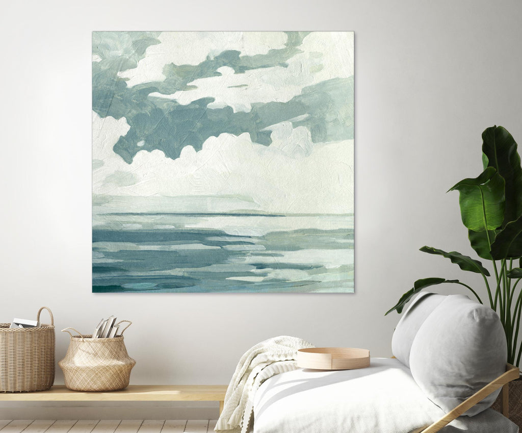 Textured Blue Seascape I by Emma Caroline on GIANT ART - beige landscapes & seascapes abstract