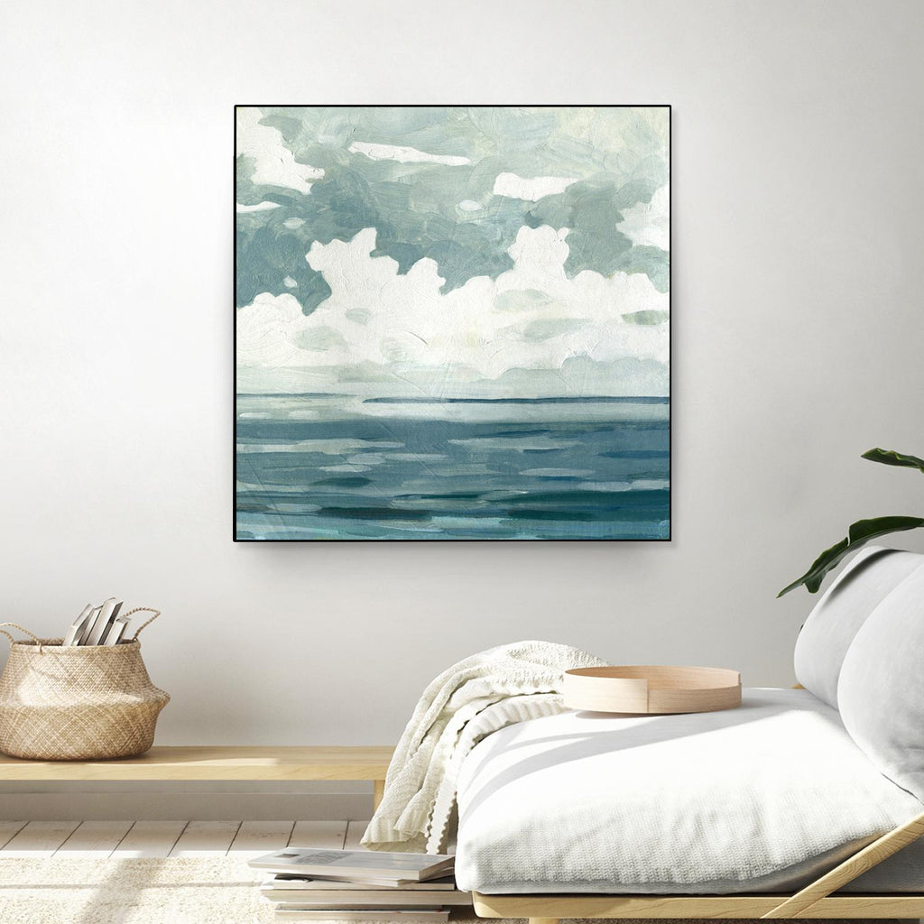 Textured Blue Seascape II by Emma Caroline on GIANT ART - beige landscapes & seascapes abstract