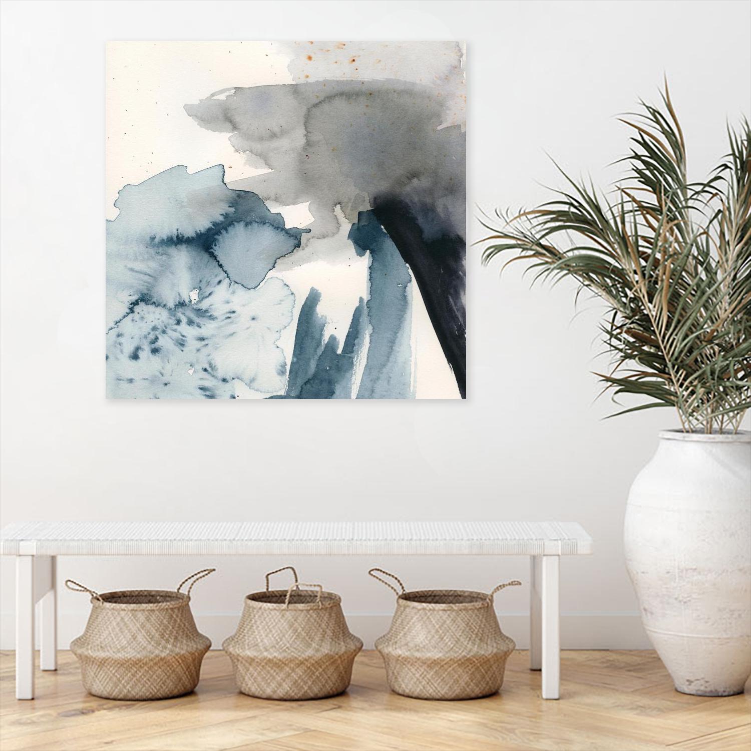 Winter Current III by Victoria Barnes on GIANT ART - blue watercolour abstract