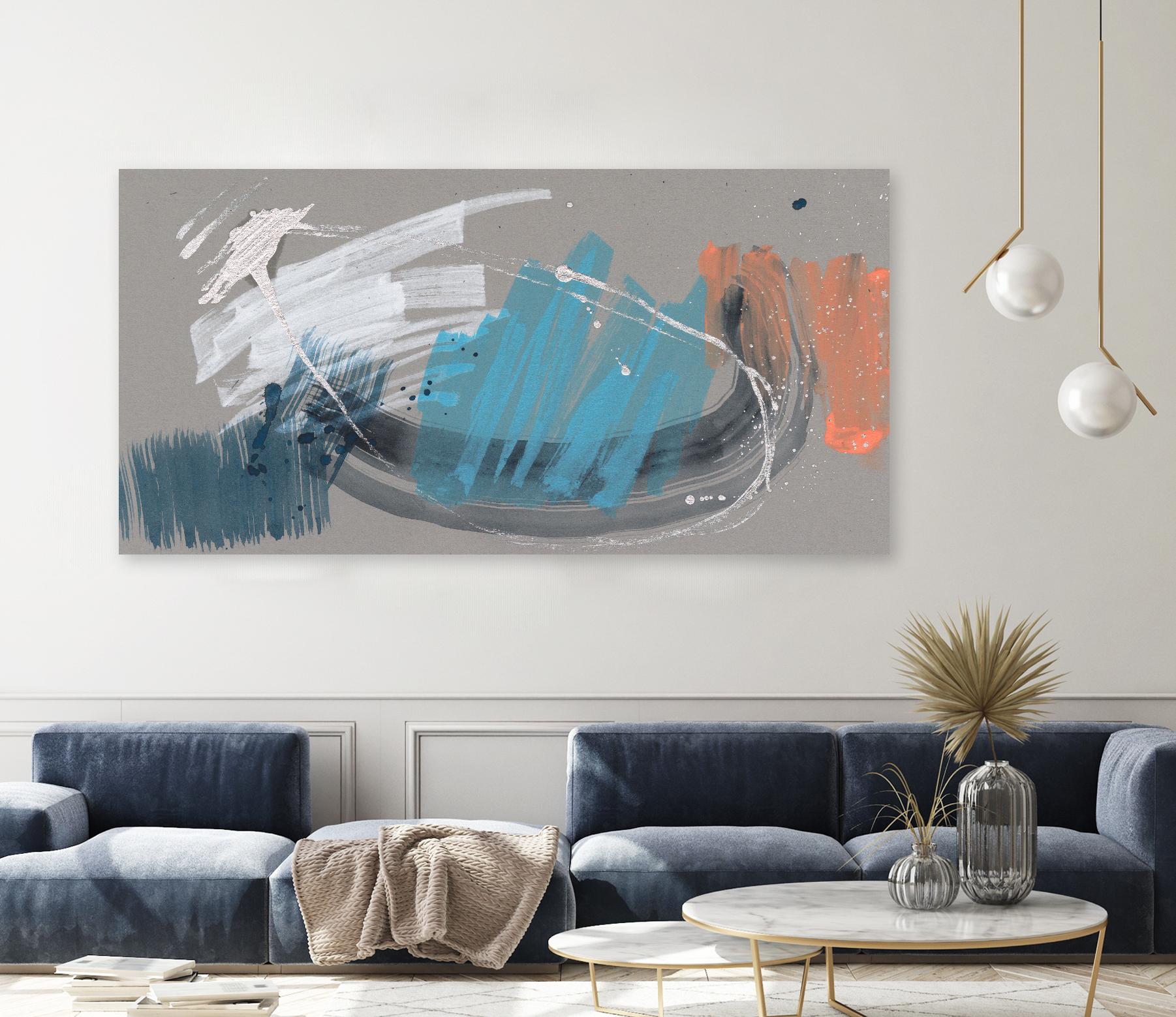 Whimsical Marks I by Jennifer Goldberger on GIANT ART - blue abstract abstract