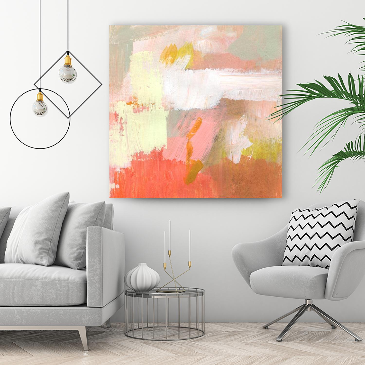 Yellow and Blush II by Victoria Barnes on GIANT ART - orange abstract abstract