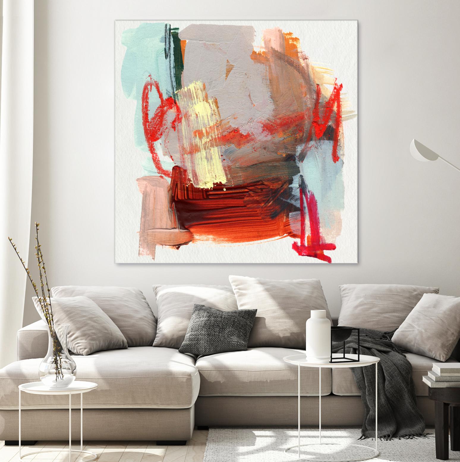 Abstract Metro Maps III by Jennifer Parker on GIANT ART - red abstract abstrait