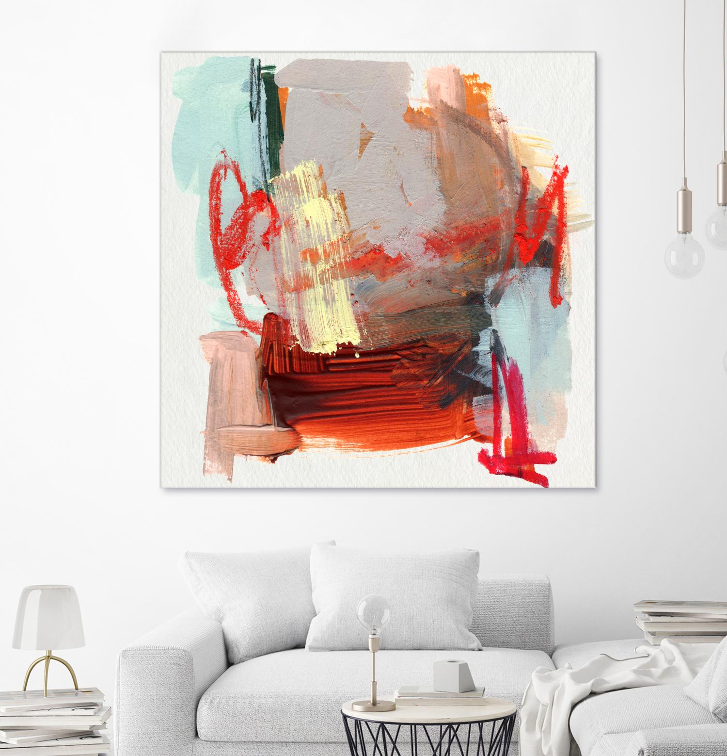 Abstract Metro Maps III by Jennifer Parker on GIANT ART - red abstract abstrait