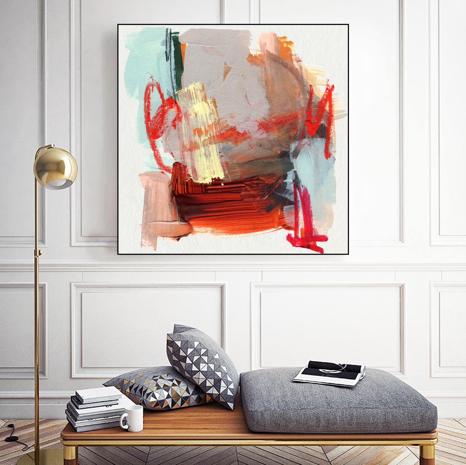 Abstract Metro Maps III by Jennifer Parker on GIANT ART - red abstract abstrait