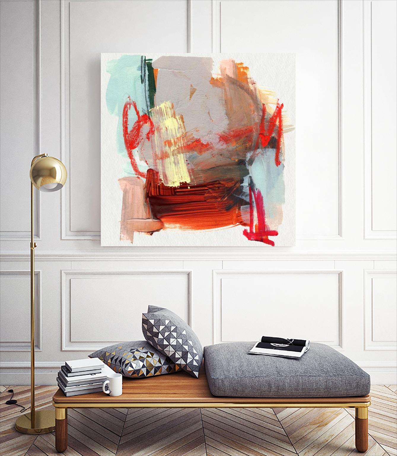 Abstract Metro Maps III by Jennifer Parker on GIANT ART - red abstract abstrait