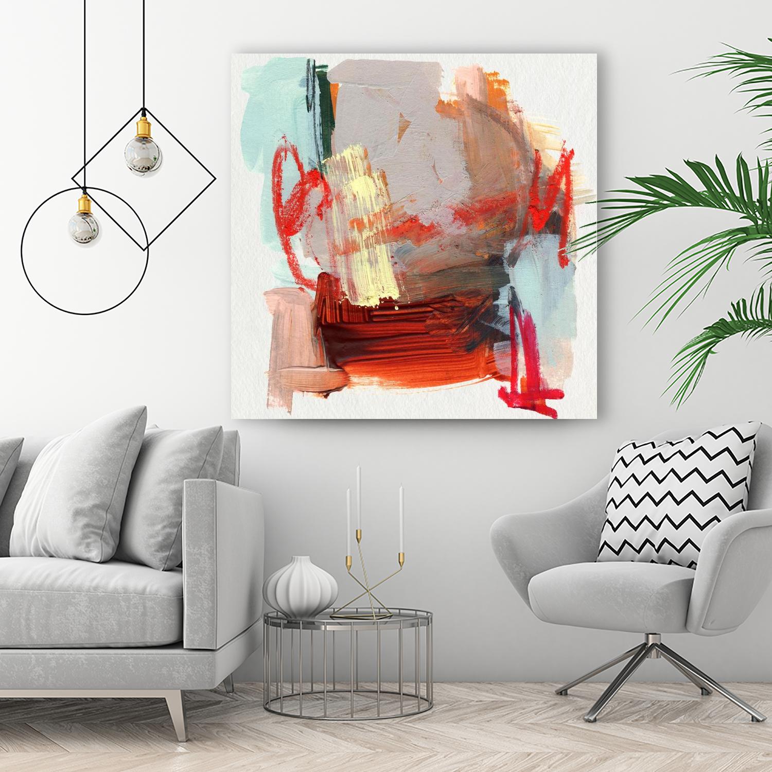 Abstract Metro Maps III by Jennifer Parker on GIANT ART - red abstract abstrait