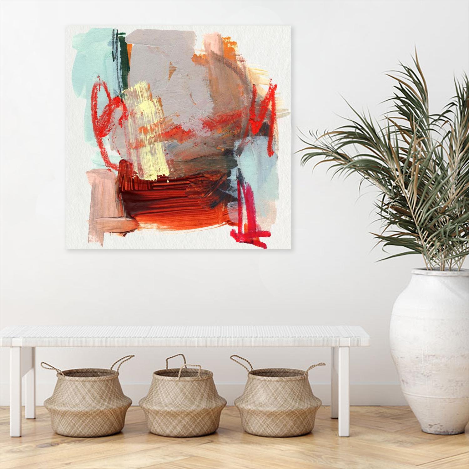 Abstract Metro Maps III by Jennifer Parker on GIANT ART - red abstract abstrait