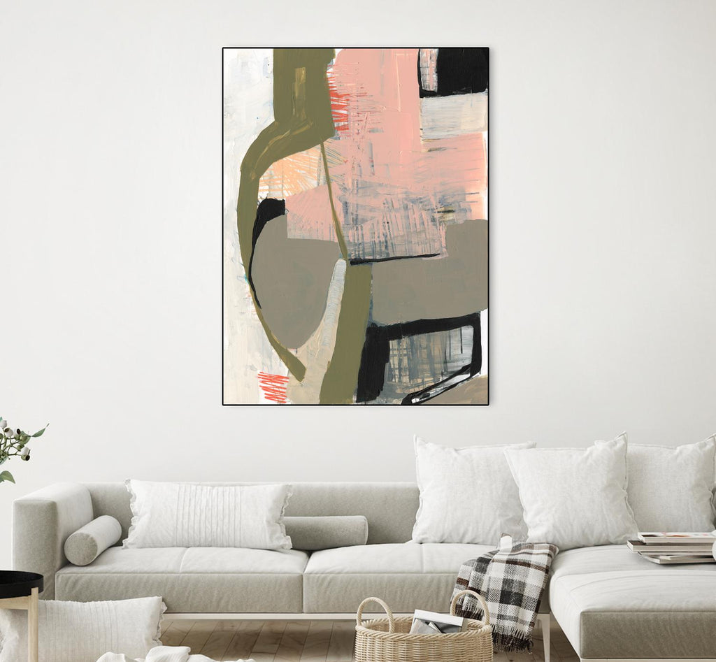 Scribbles & Shapes I by Jennifer Goldberger on GIANT ART - pink abstract abstract