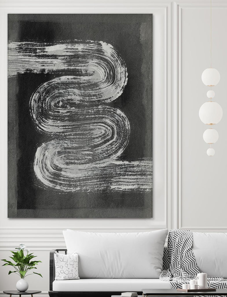 Grey Linear Path I by Jennifer Goldberger on GIANT ART - black abstract abstract 