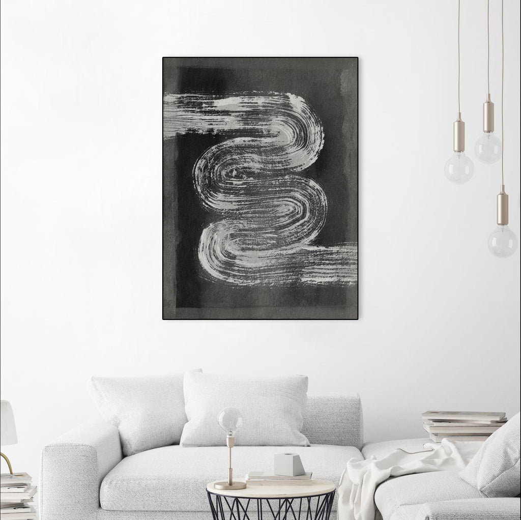 Grey Linear Path I by Jennifer Goldberger on GIANT ART - black abstract abstract 