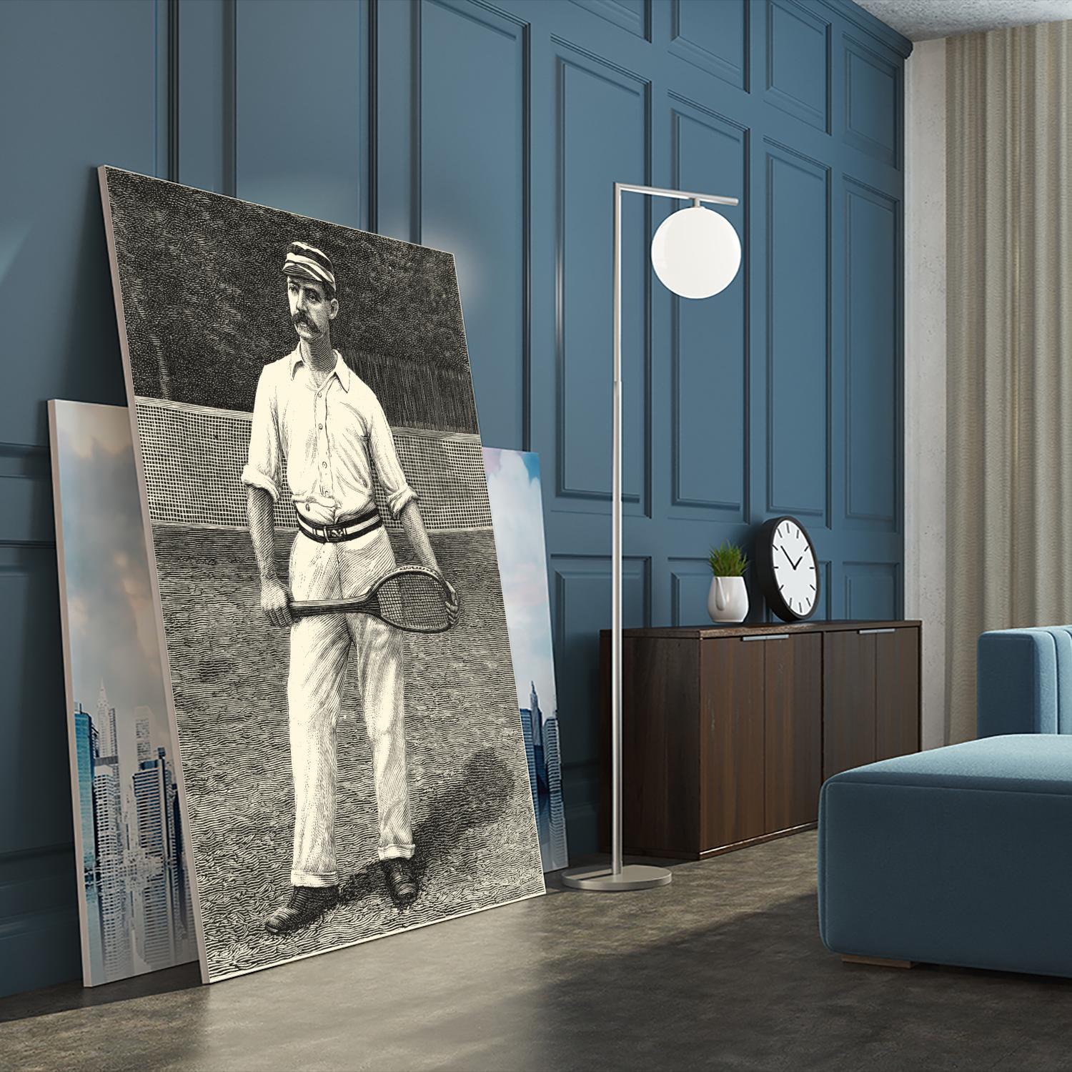 Harpers Weekly Tennis II by Unknown on GIANT ART - black leisure