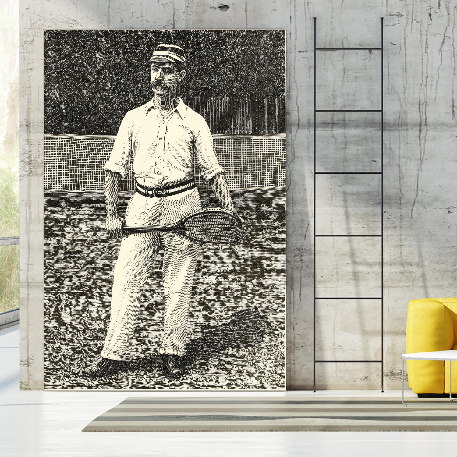 Harpers Weekly Tennis II by Unknown on GIANT ART - black leisure