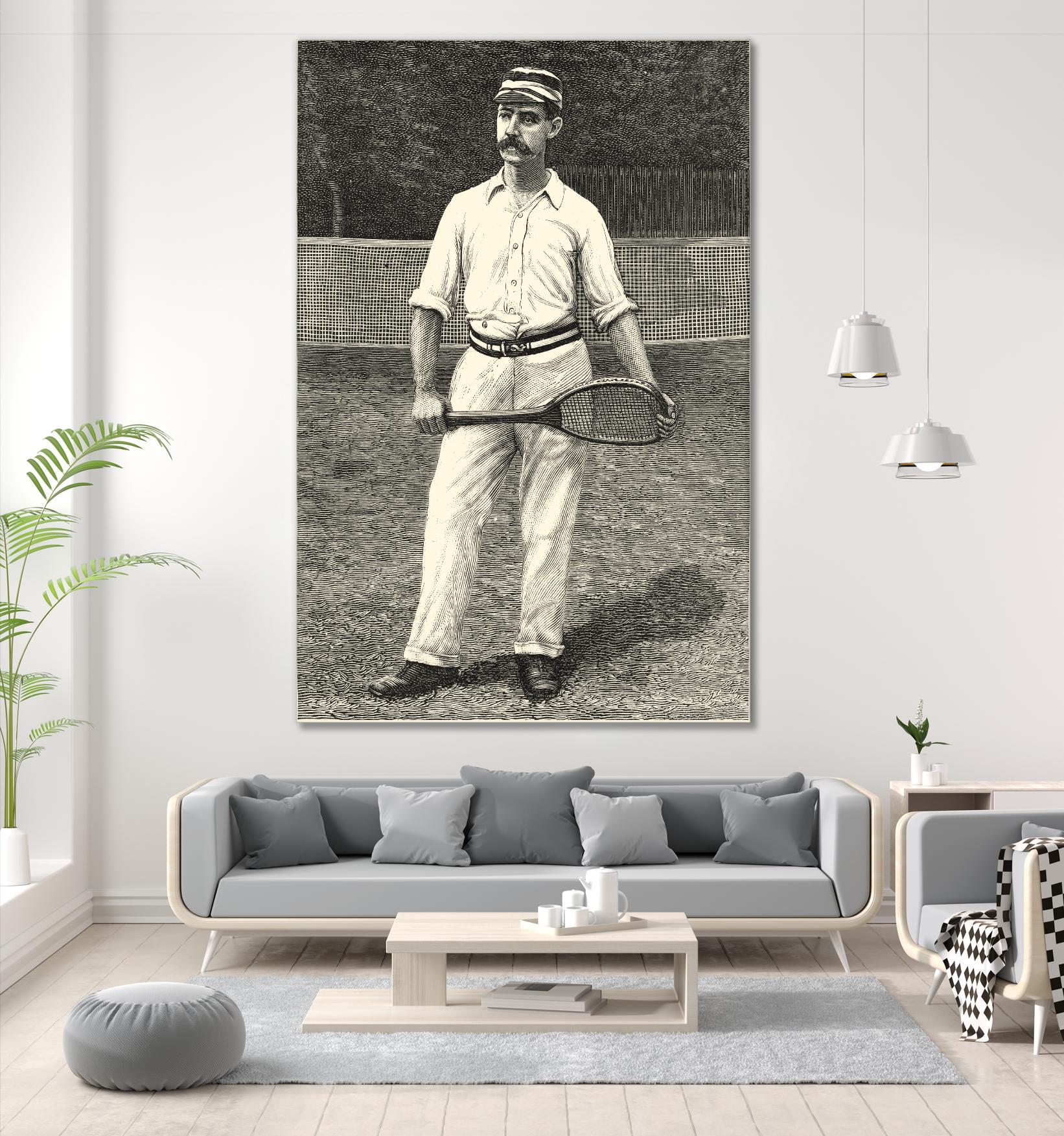 Harpers Weekly Tennis II by Unknown on GIANT ART - black leisure