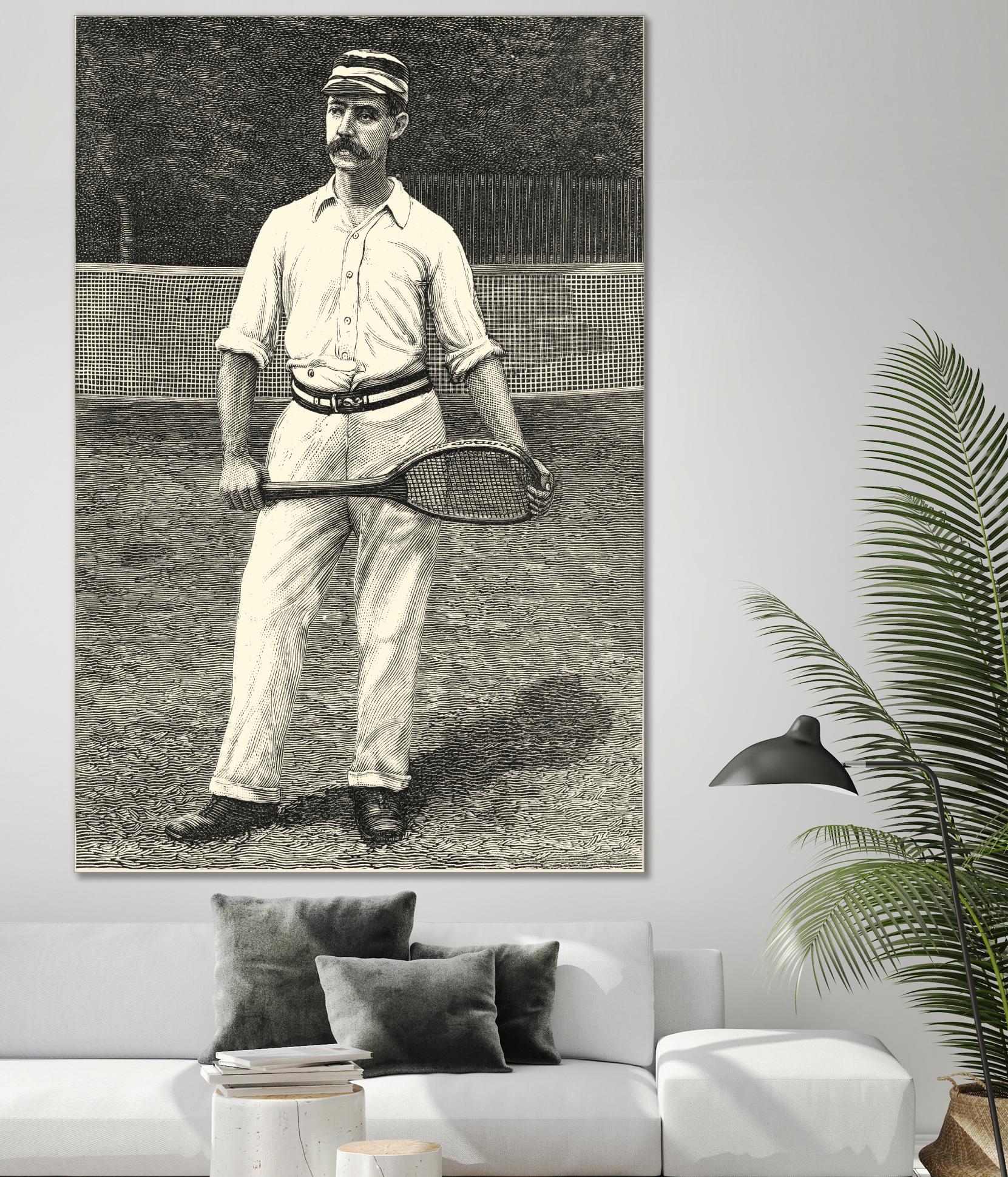 Harpers Weekly Tennis II by Unknown on GIANT ART - black leisure