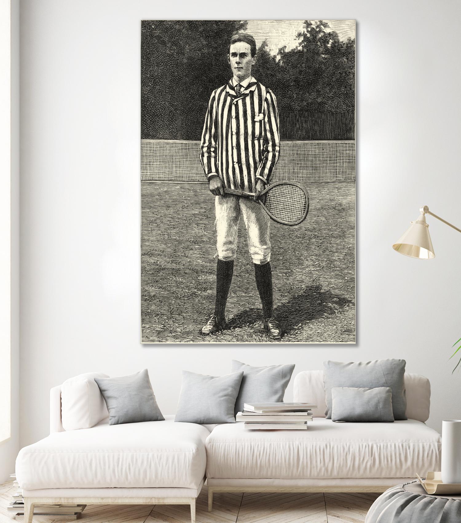 Harpers Weekly Tennis III by Unknown on GIANT ART - black leisure