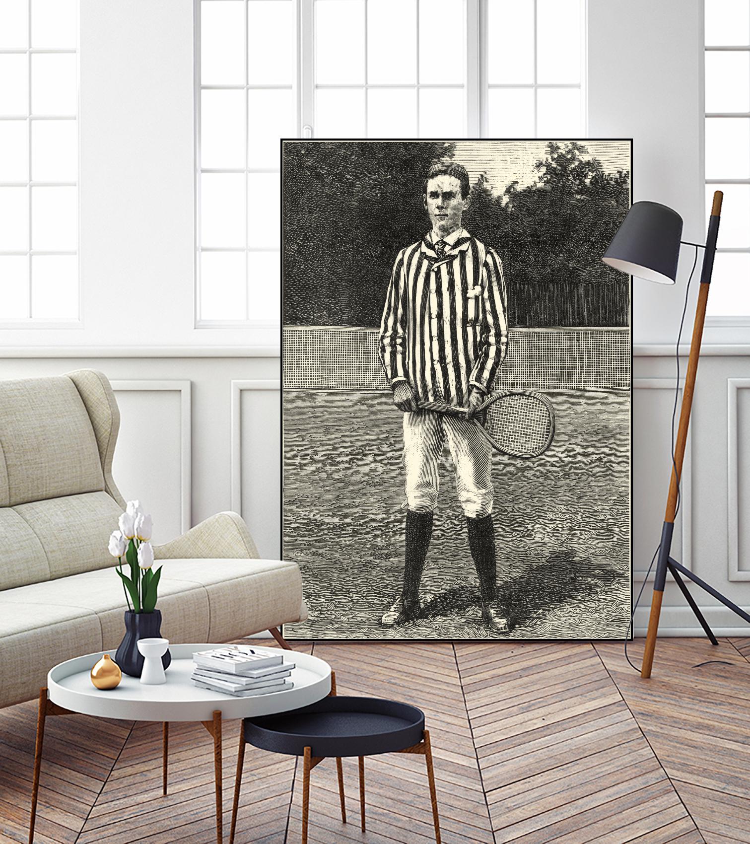 Harpers Weekly Tennis III by Unknown on GIANT ART - black leisure