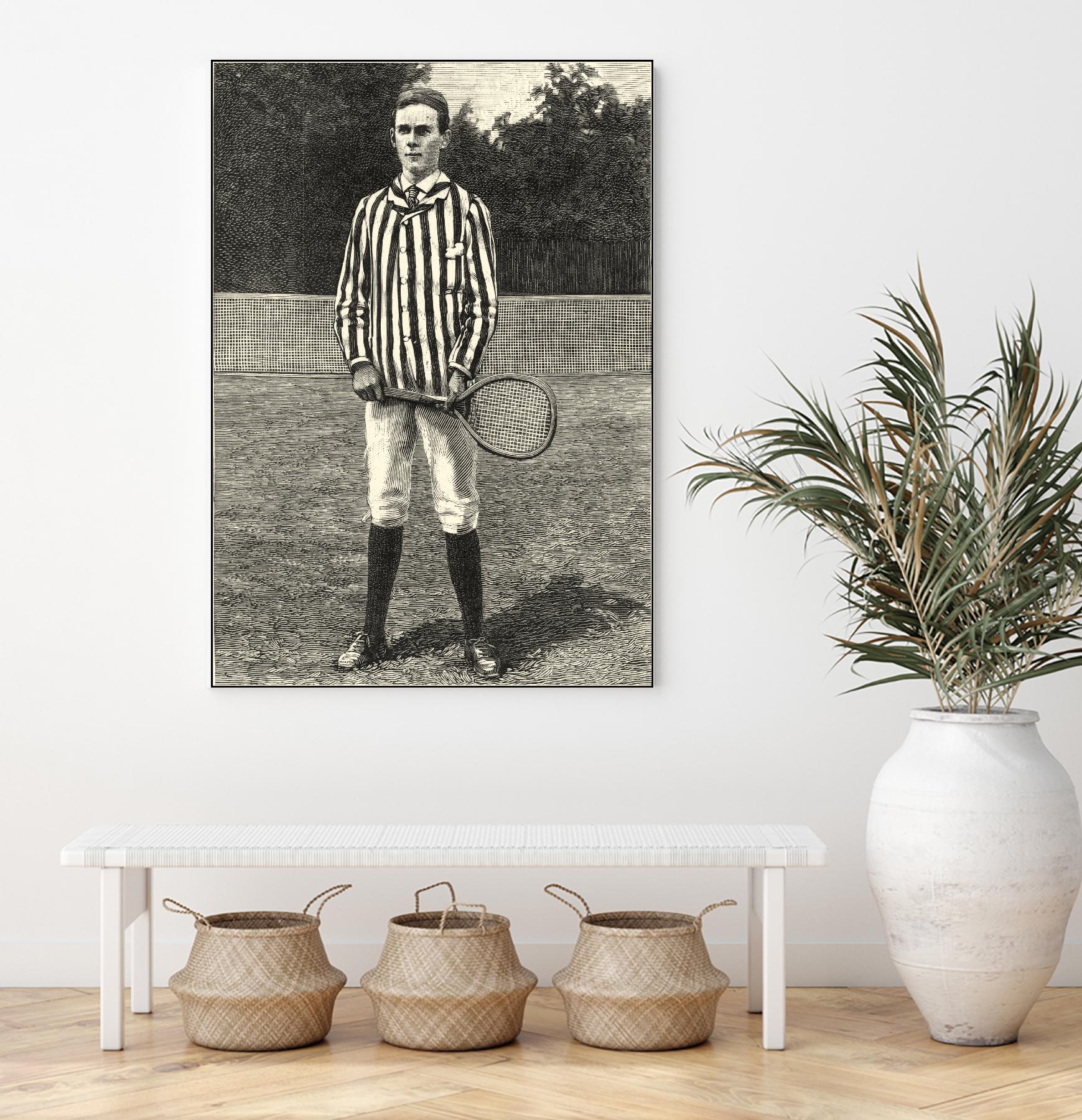 Harpers Weekly Tennis III by Unknown on GIANT ART - black leisure