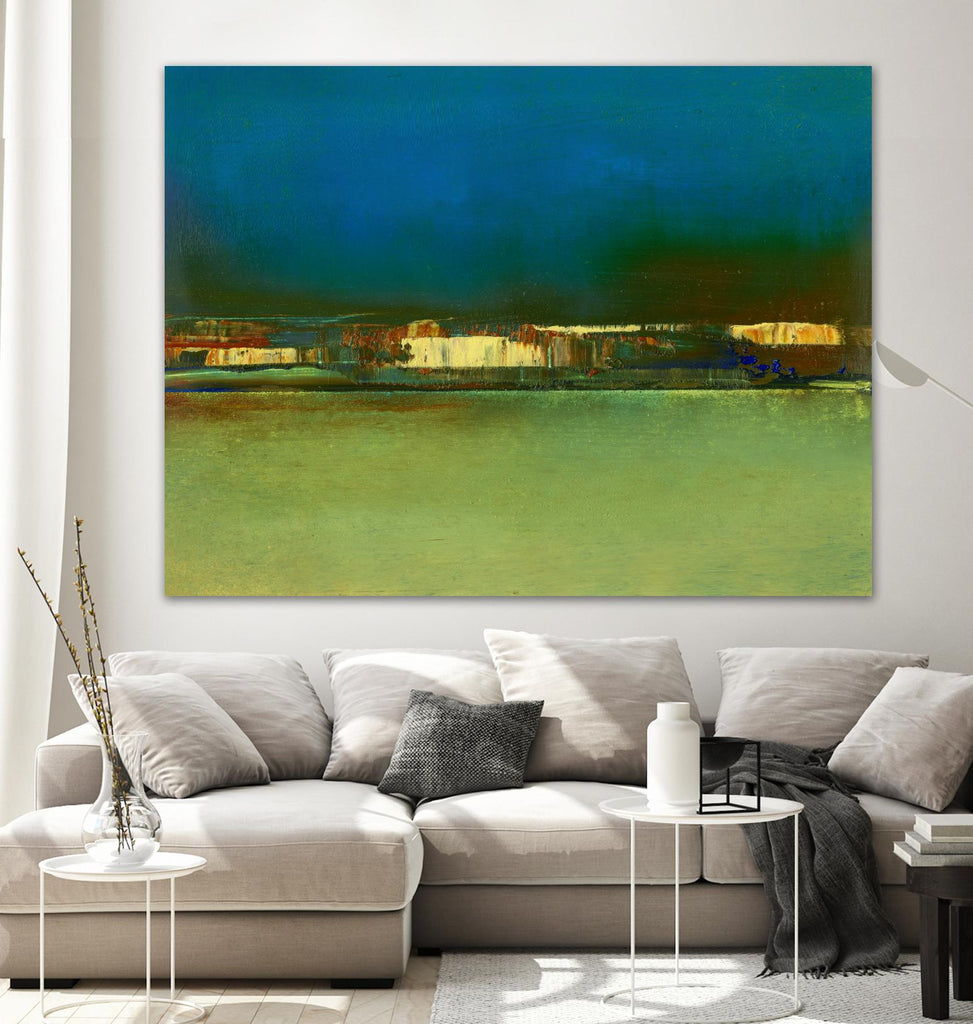 City Afar I by Sharon Gordon on GIANT ART - blue abstract