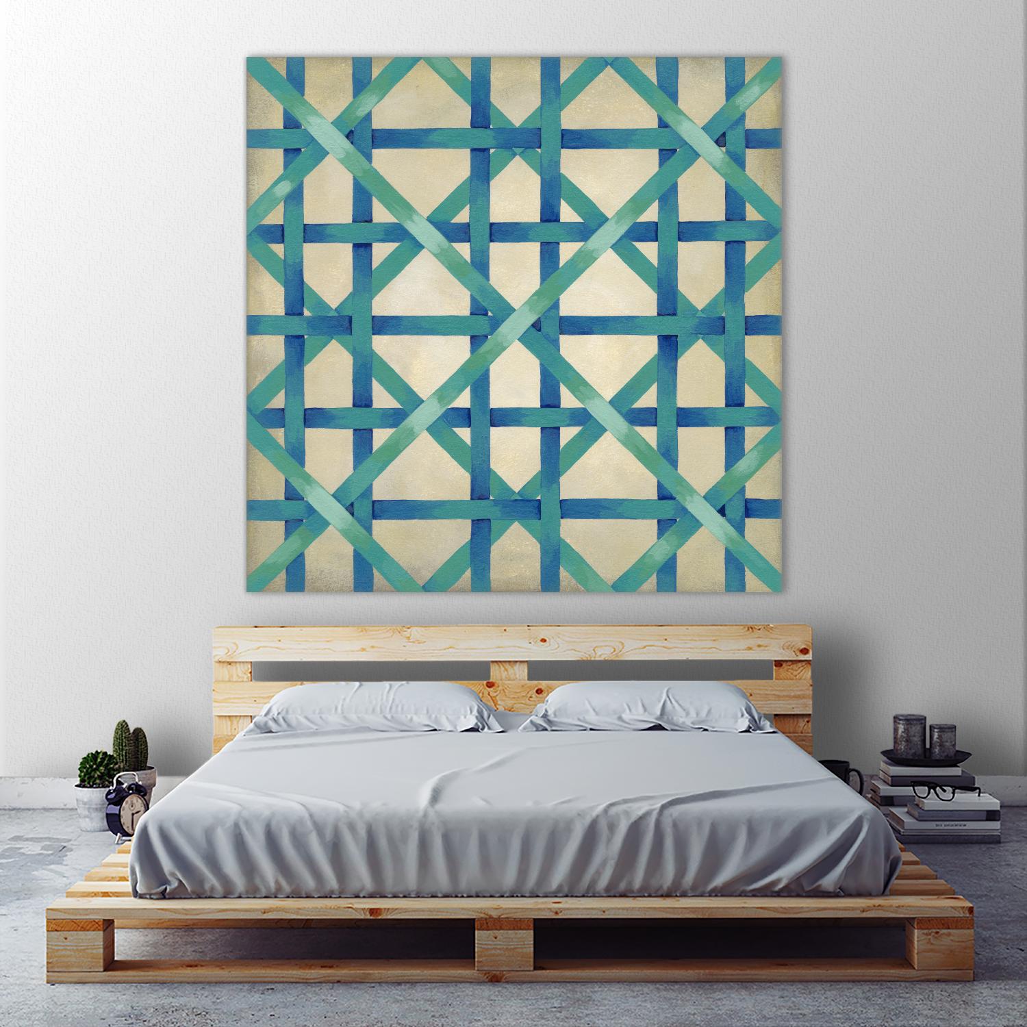 Woven Symmetry I by Chariklia Zarris on GIANT ART - blue patterns