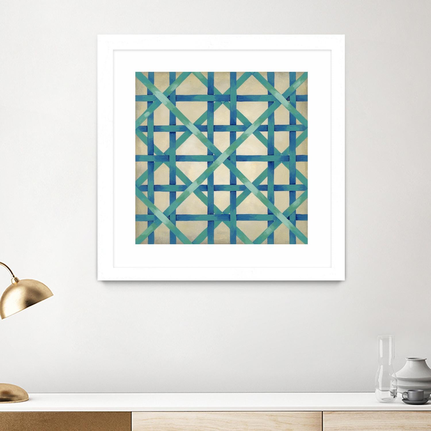 Woven Symmetry I by Chariklia Zarris on GIANT ART - blue patterns