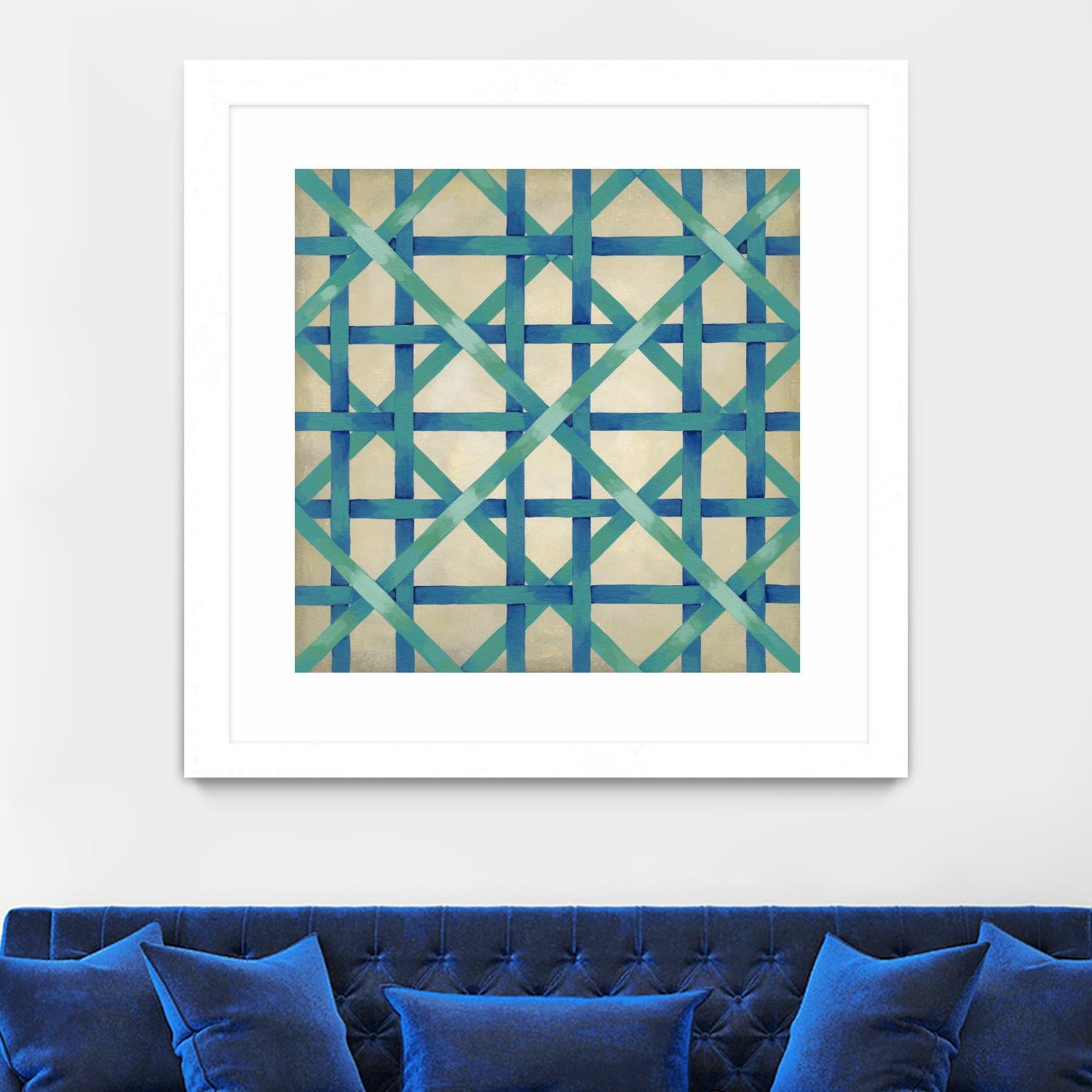 Woven Symmetry I by Chariklia Zarris on GIANT ART - blue patterns