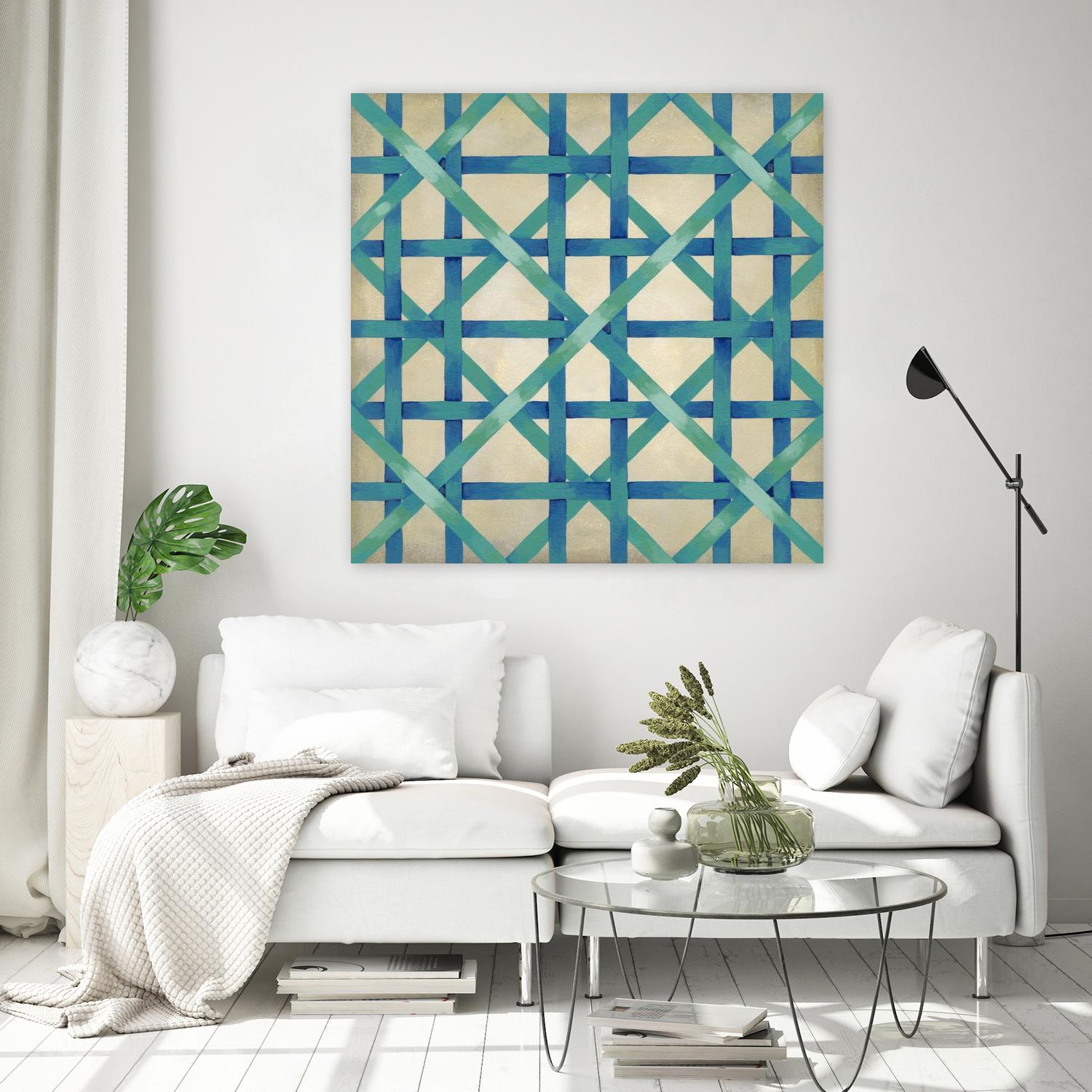 Woven Symmetry I by Chariklia Zarris on GIANT ART - blue patterns