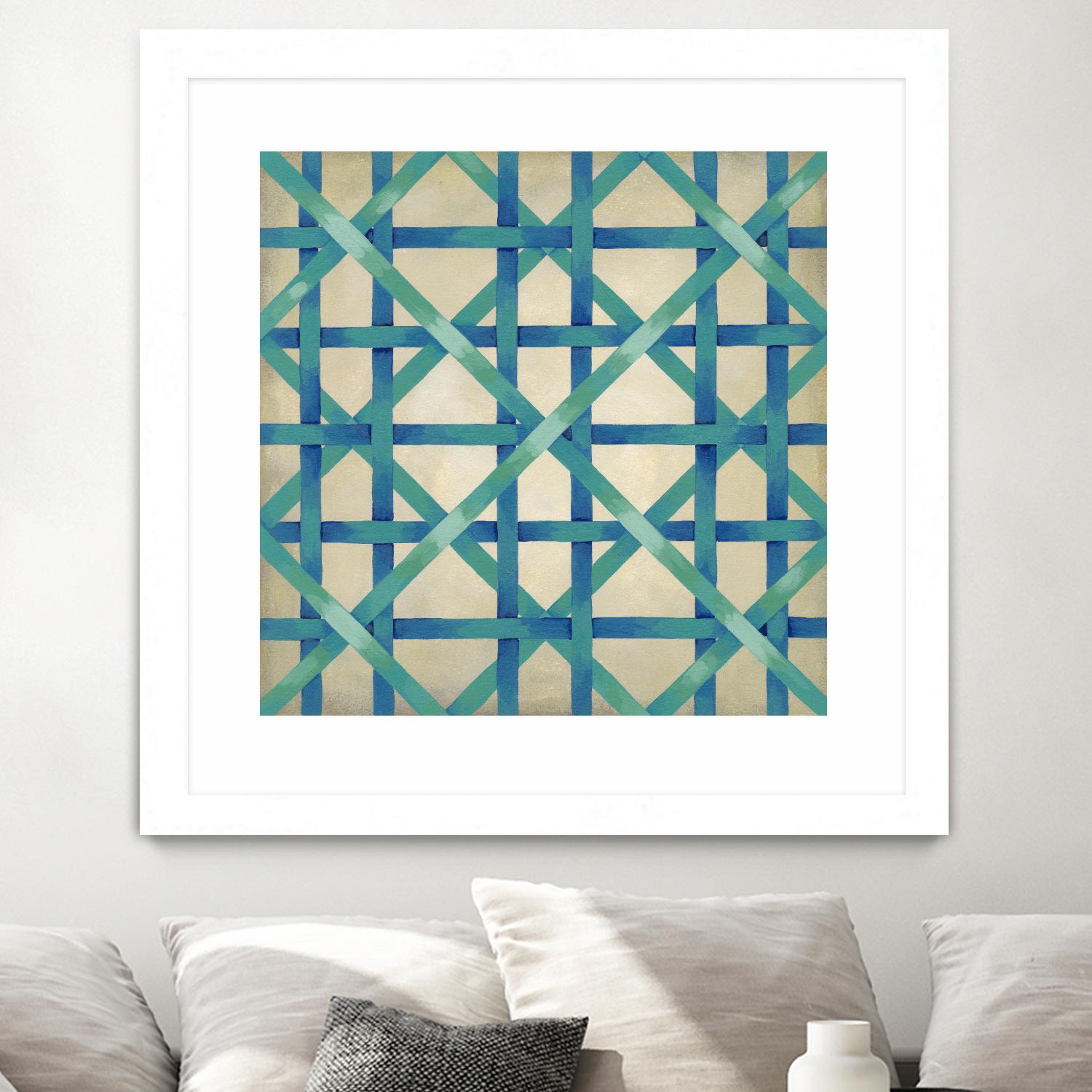 Woven Symmetry I by Chariklia Zarris on GIANT ART - blue patterns
