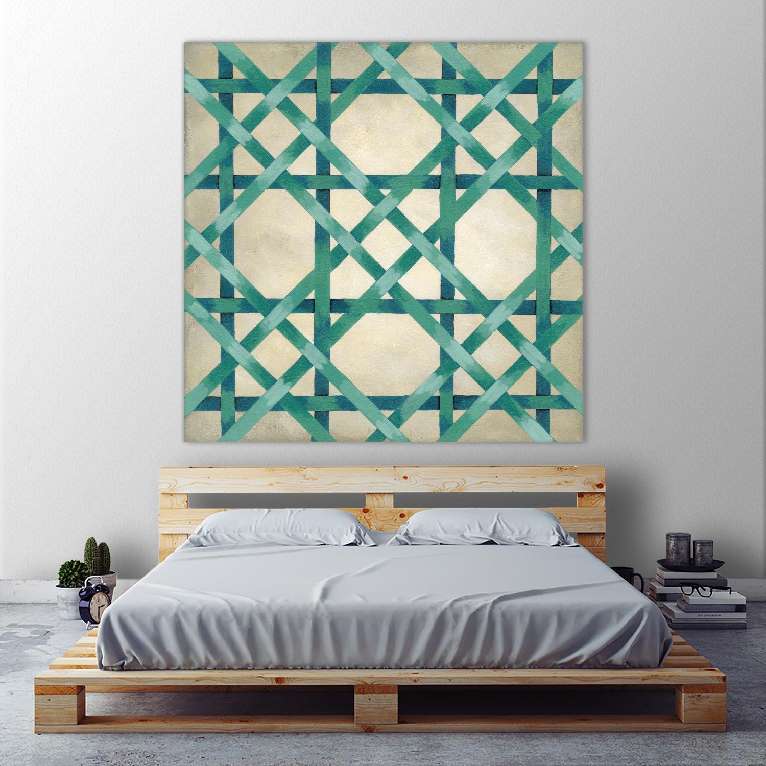 Woven Symmetry VI by Chariklia Zarris on GIANT ART - green patterns