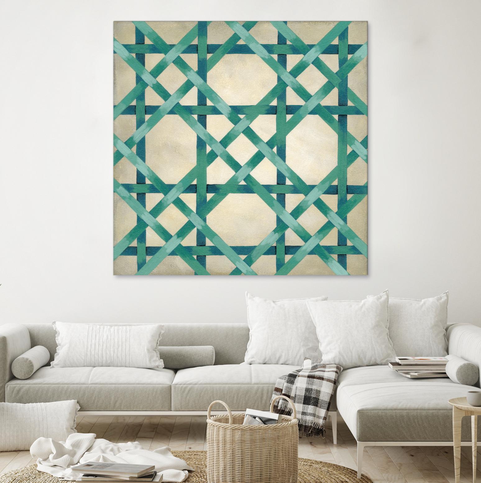 Woven Symmetry VI by Chariklia Zarris on GIANT ART - green patterns