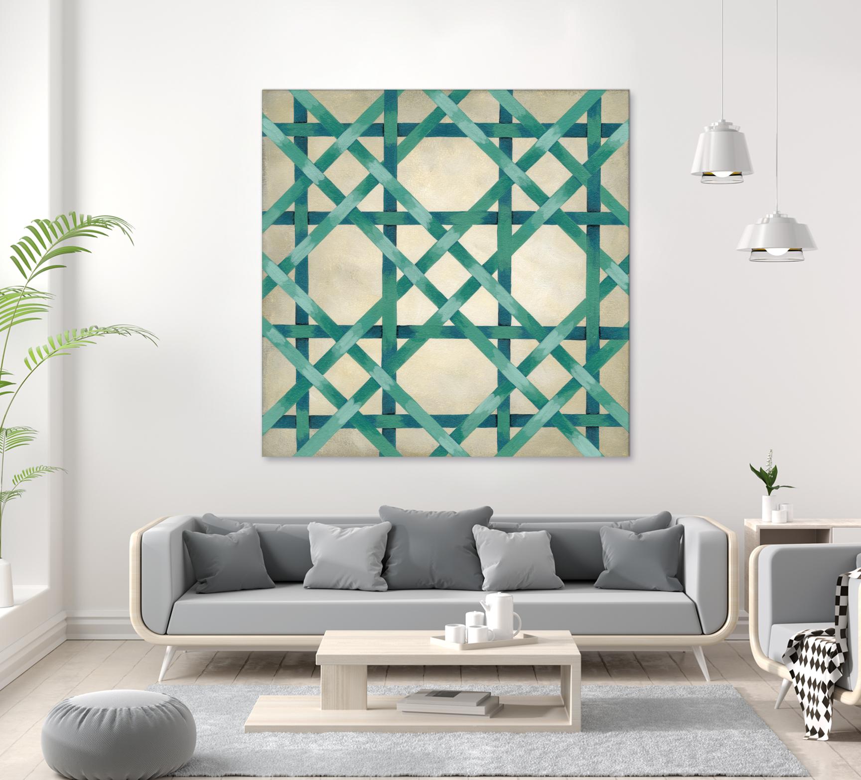 Woven Symmetry VI by Chariklia Zarris on GIANT ART - green patterns
