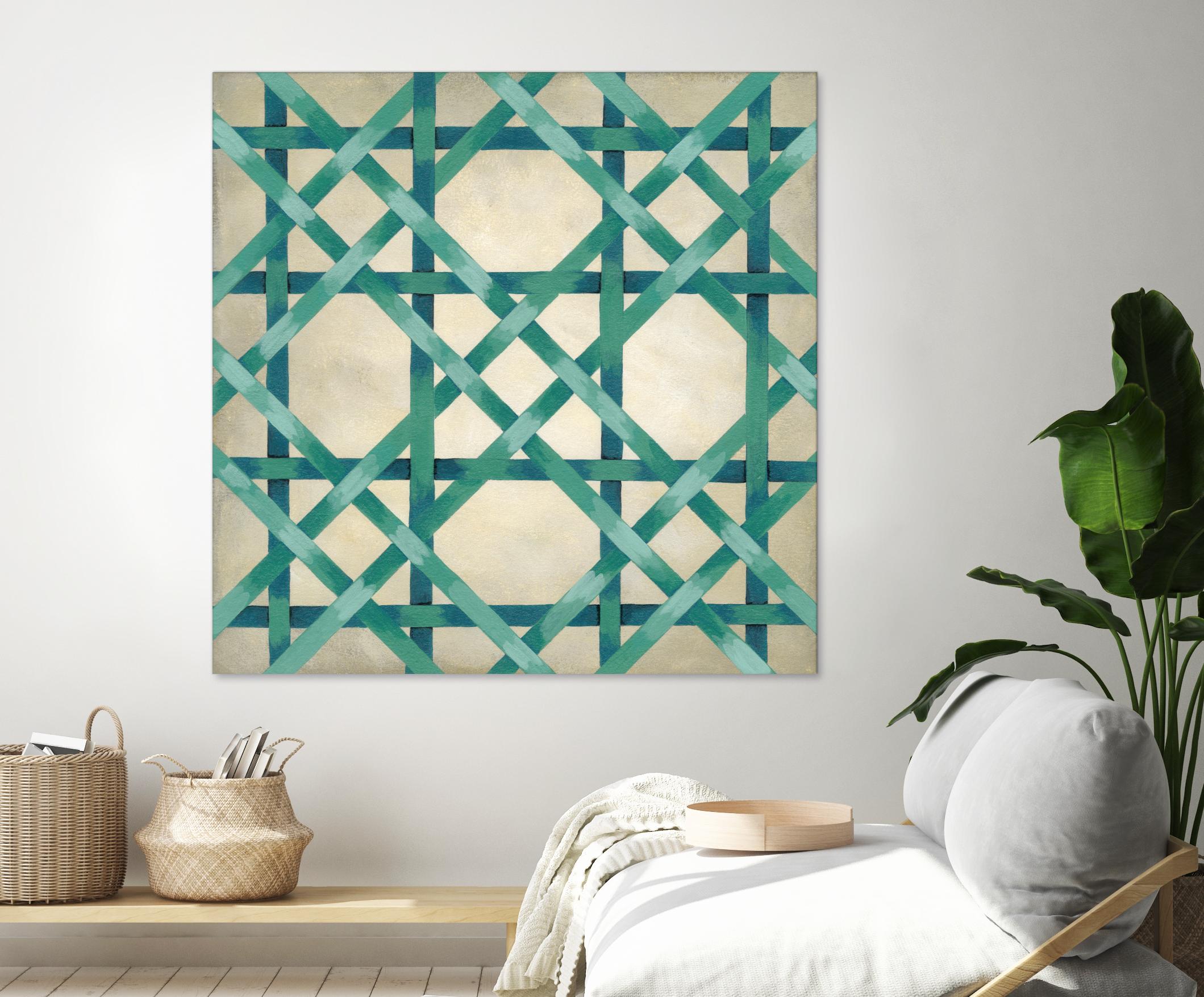 Woven Symmetry VI by Chariklia Zarris on GIANT ART - green patterns