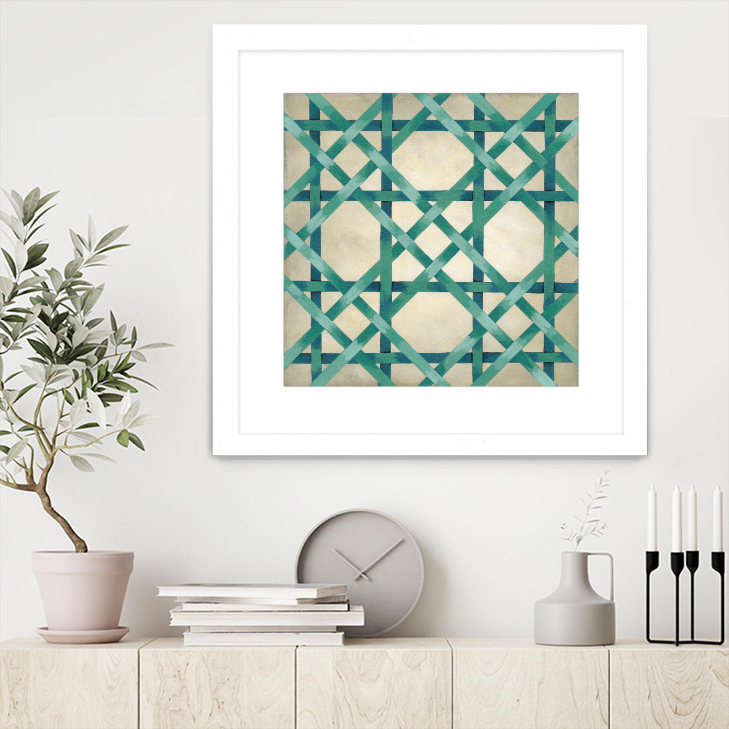 Woven Symmetry VI by Chariklia Zarris on GIANT ART - green patterns