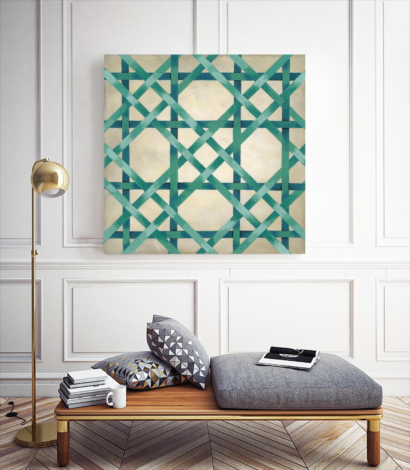 Woven Symmetry VI by Chariklia Zarris on GIANT ART - green patterns